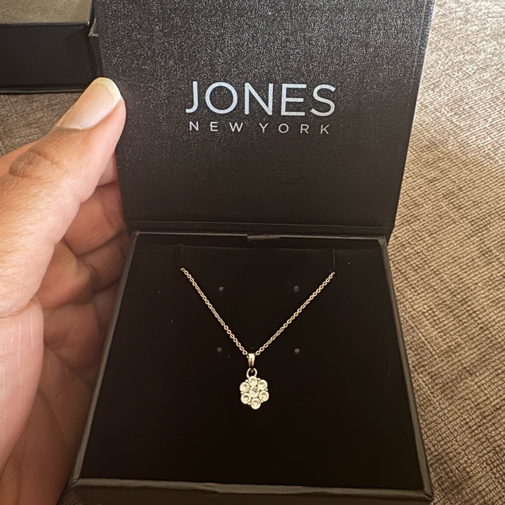Jones New York Gold Floral Pendant Necklace